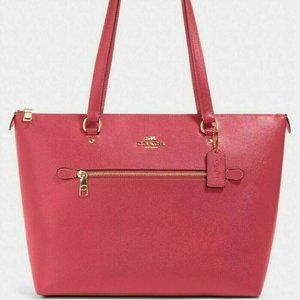 New Coach 79608 Gallery Tote Crossgrain Leather handbag Pink $328